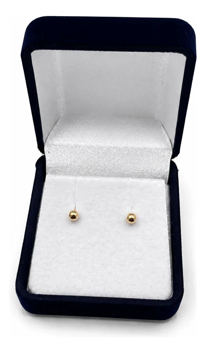 AROS BOLITA 3MM ORO 18K HIPOALERGE NICOS PARA BEBE S - 4