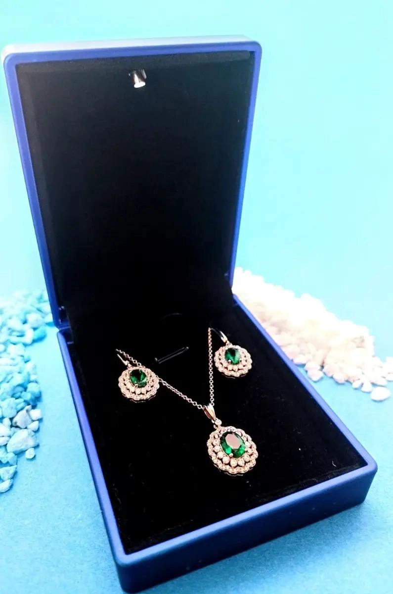 AROS DE ESMERALDA EN PLATA 925 CON DISEÑO ELEGANTE - 2
