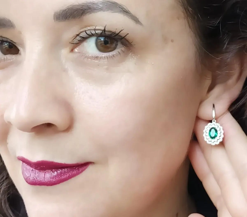 AROS DE ESMERALDA EN PLATA 925 CON DISEÑO ELEGANTE - 3