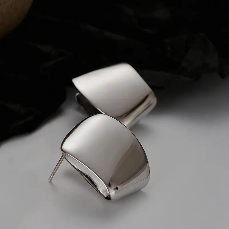 PENDIENTES GEOME TRICOS DE PLATA S925 PARA MUJER - 2