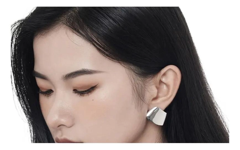 PENDIENTES GEOME TRICOS DE PLATA S925 PARA MUJER - 5