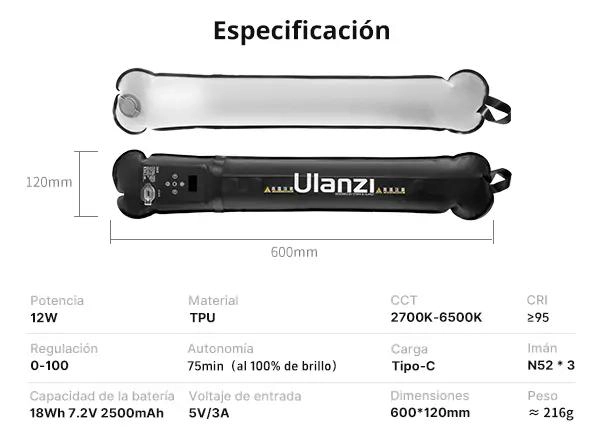 TUBO DE LUZ INFLABLE PORTATIL BICOLOR IDEAL PARA FOTOGRAFIA - 10
