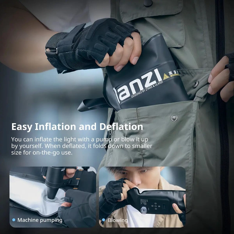 TUBO DE LUZ INFLABLE PORTATIL BICOLOR IDEAL PARA FOTOGRAFIA - 6