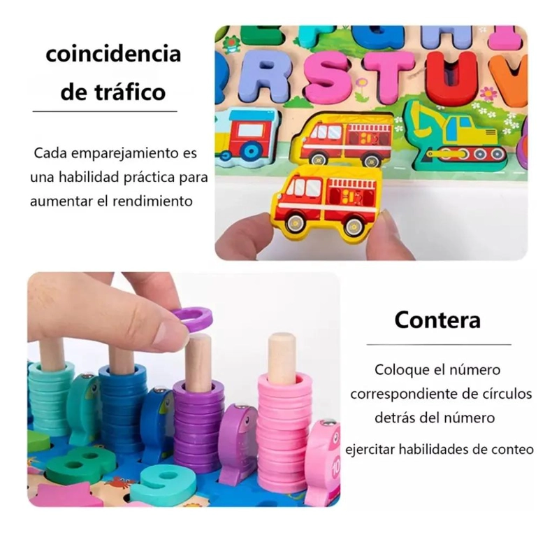 PUZZLE DE MADERA EDUCATIVO CON ANIMALES PARA NIÑOS - 2