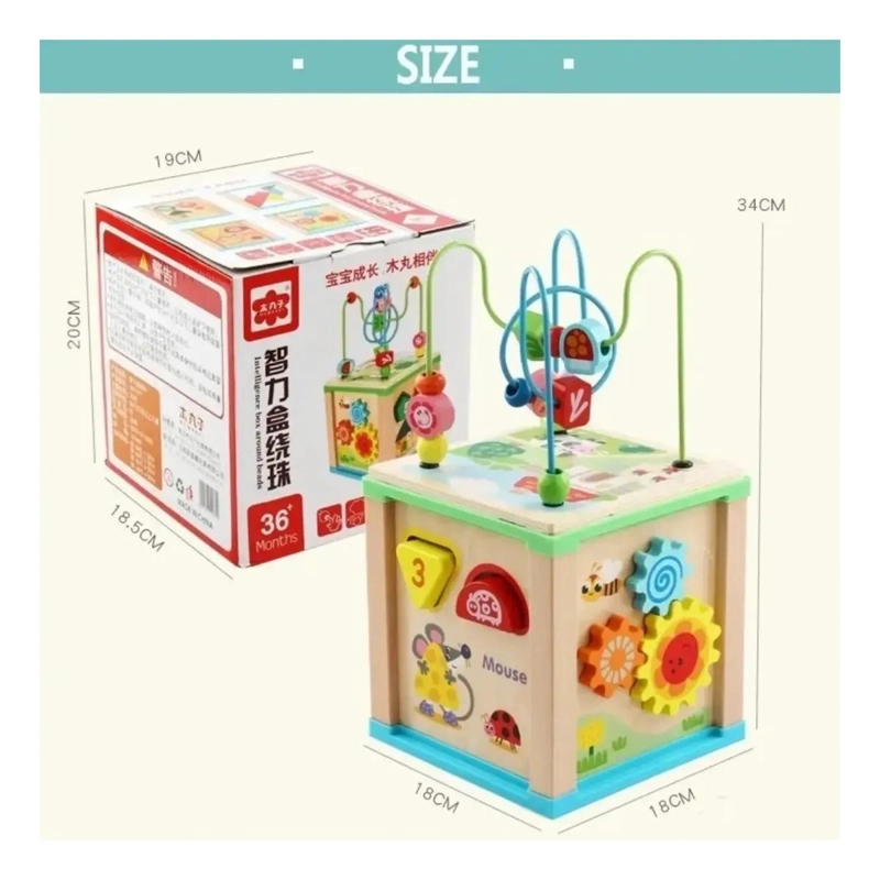 CUBO DIDACTICO DE ACTIVIDADES MONTESSORI 5 EN 1 PARA NIÑOS - 5