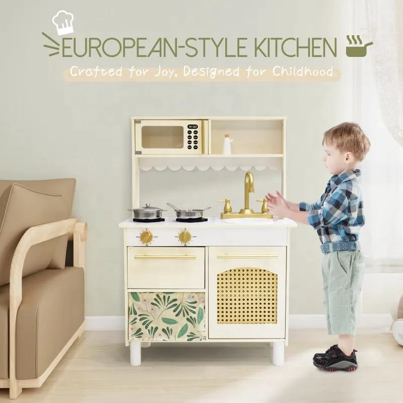 COCINA DE MADERA INFANTIL CON ACCESORIOS COLORIDOS Y DIVERTIDOS - 2