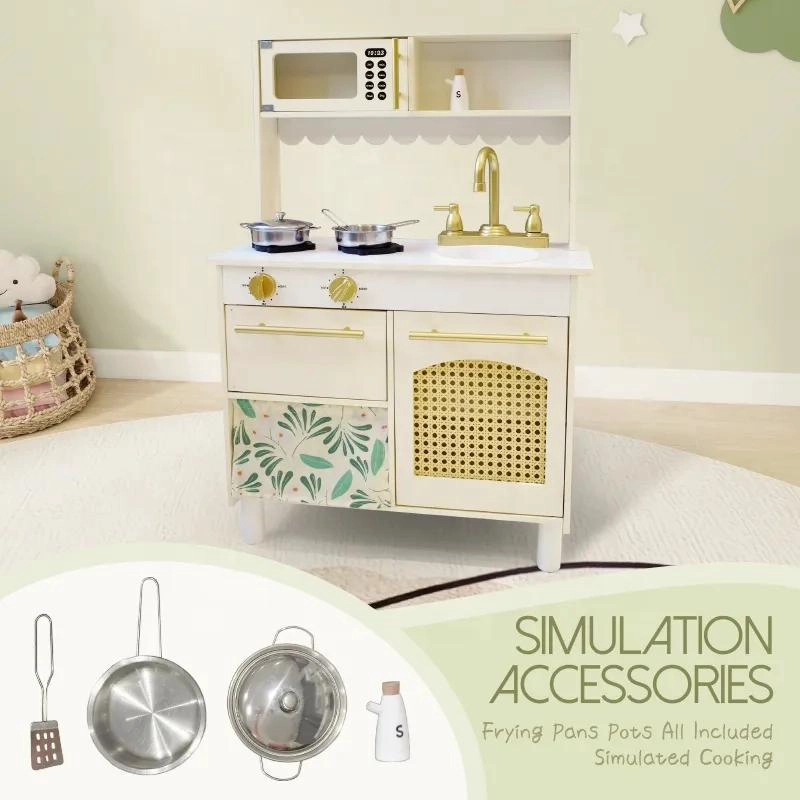 COCINA DE MADERA INFANTIL CON ACCESORIOS COLORIDOS Y DIVERTIDOS - 3
