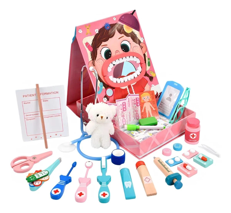 JUGUETE DIDACTICO DE MADERA PARA APRENDER SOBRE SALUD DENTAL - 1