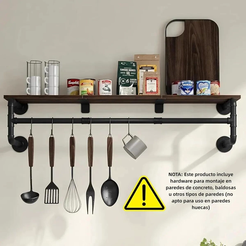 PERCHERO DE PARED INDUSTRIAL VINTAGE PARA COLGAR ROPA - 3