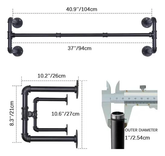 PERCHERO DE PARED INDUSTRIAL VINTAGE PARA COLGAR ROPA - 5