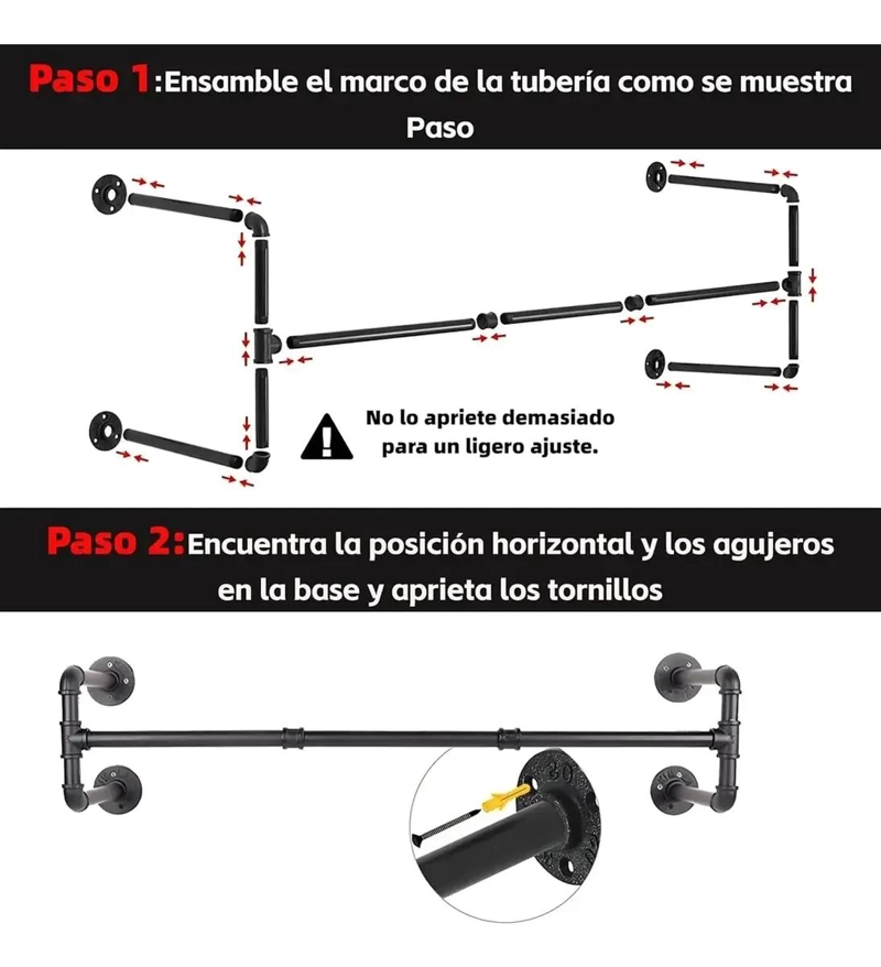 PERCHERO DE PARED INDUSTRIAL VINTAGE PARA COLGAR ROPA - 6