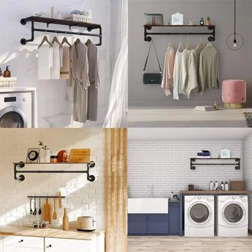 PERCHERO DE PARED INDUSTRIAL VINTAGE PARA COLGAR ROPA - 7