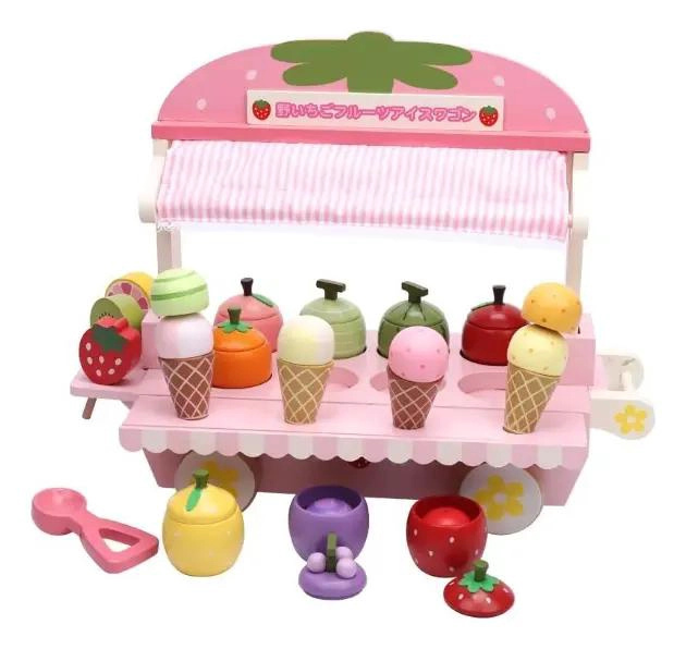 CARRITO DE HELADOS DE MADERA PARA JUEGO EDUCATIVO - 2