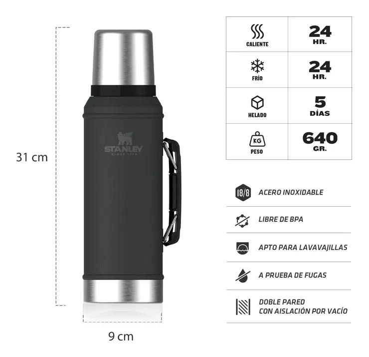 TERMO DE ACERO INOXIDABLE 950 ML PARA BEBIDAS CALIENTES Y FRIAS - 3