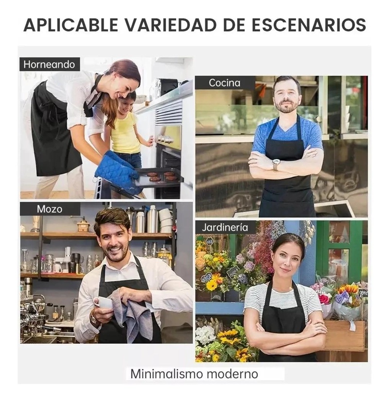 JUEGO DE 12 DELANTALES RESISTENTES PARA COCINA Y JARDIN - 6