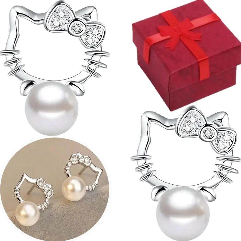 AROS COLGANTES DE PLATA 925 CON PERLAS Y ZIRCONIA PARA MUJER - 1