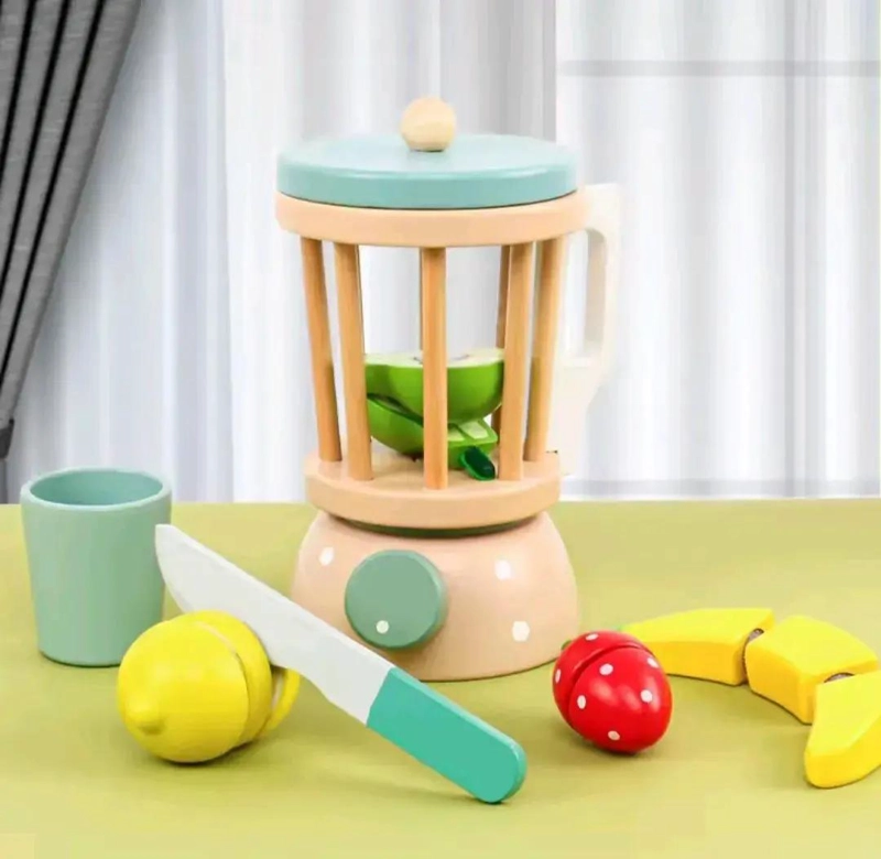 LICUADORA DE JUGUETE DE MADERA PARA ESTIMULAR LA CREATIVIDAD INFANTIL - 2