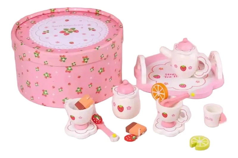 SET DE JUEGO DE TE  DE MADERA PARA NIÑOS EN BALDE - 1