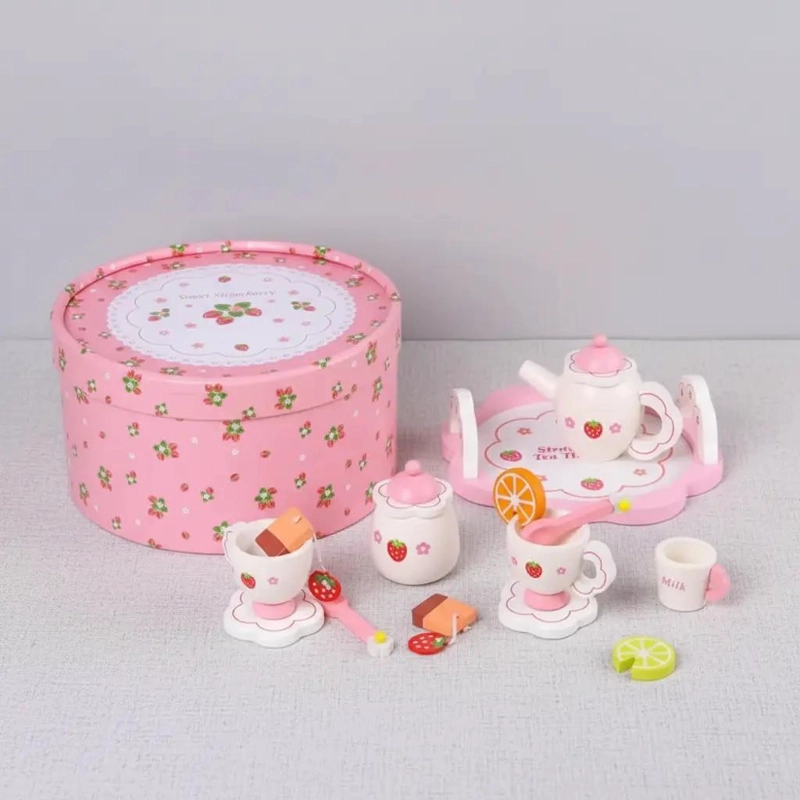 SET DE JUEGO DE TE  DE MADERA PARA NIÑOS EN BALDE - 5
