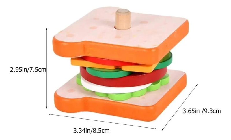 PUZZLE DE MADERA PARA CREAR HAMBURGUESAS Y SANDWICHES - 7