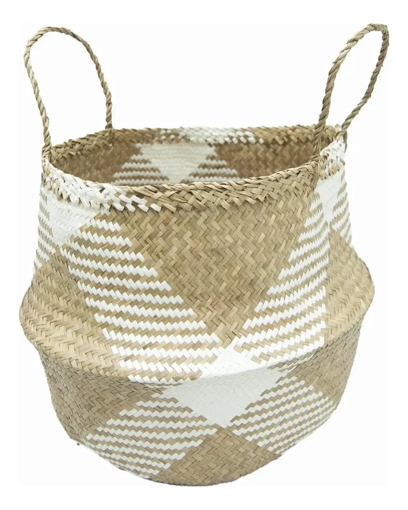 CANASTO DECORATIVO ORGANIZADOR DE FIBRA NATURAL PARA EL HOGAR - 1