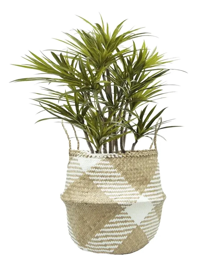 CANASTO DECORATIVO ORGANIZADOR DE FIBRA NATURAL PARA EL HOGAR - 2