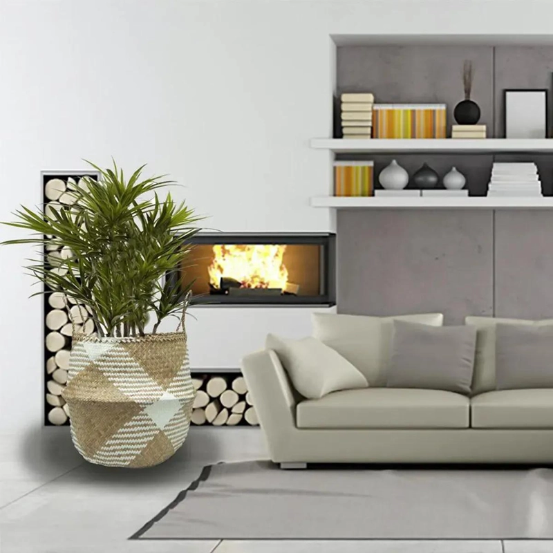 CANASTO DECORATIVO ORGANIZADOR DE FIBRA NATURAL PARA EL HOGAR - 3