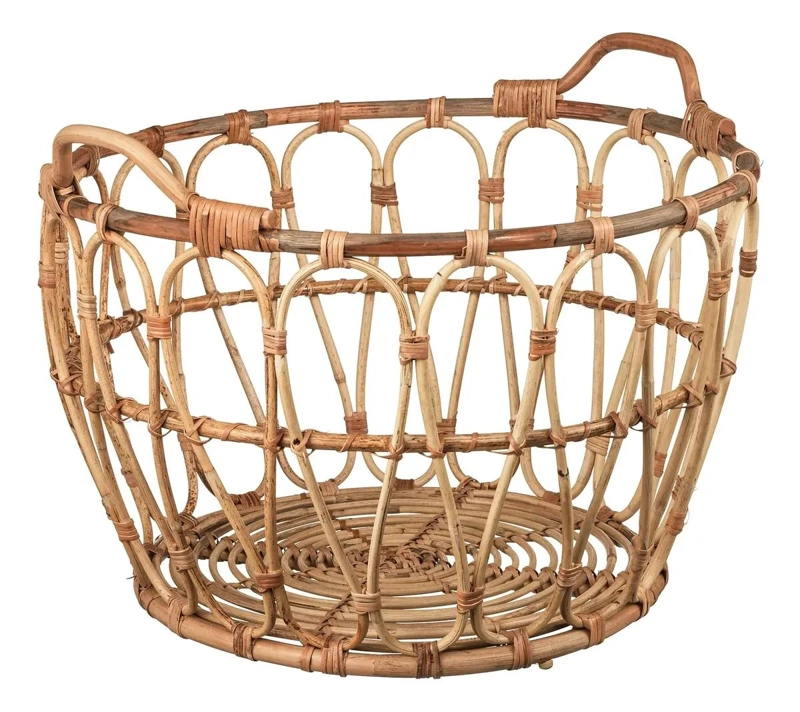 CANASTO ORGANIZADOR DE RATAN TRENZADO GRANDE 54X39 CM - 1