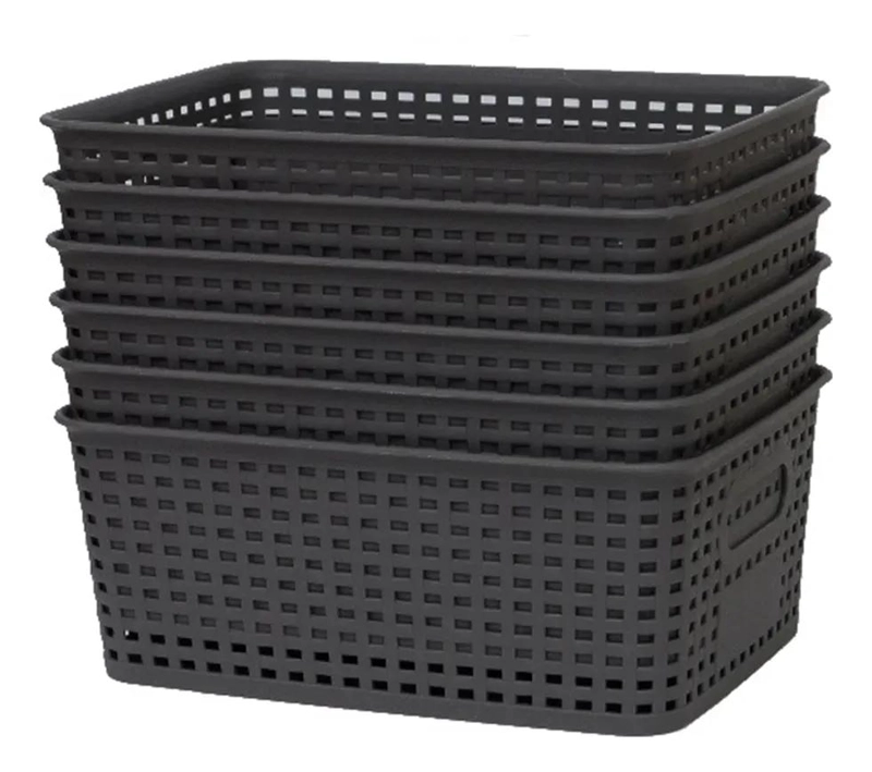 SET DE 6 CANASTOS ORGANIZADORES MULTIUSO PARA COCINA Y BAÑO - 1