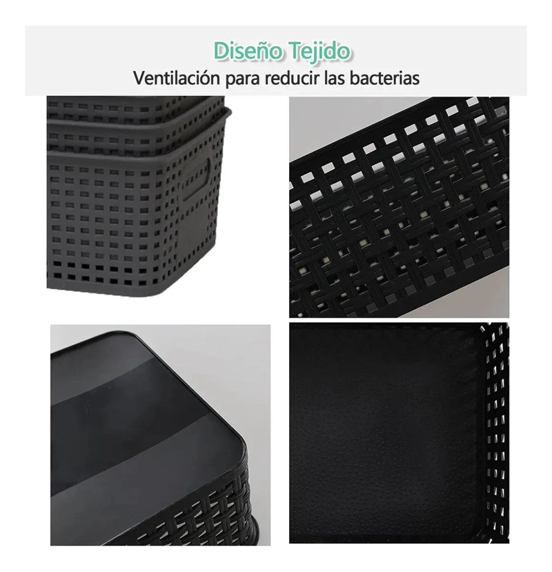 SET DE 6 CANASTOS ORGANIZADORES MULTIUSO PARA COCINA Y BAÑO - 3