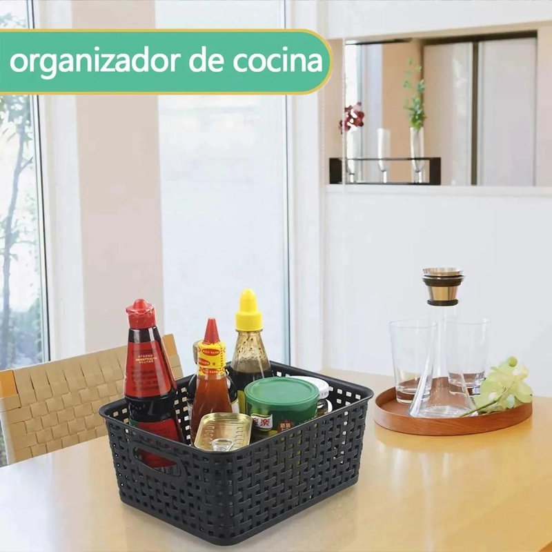 SET DE 6 CANASTOS ORGANIZADORES MULTIUSO PARA COCINA Y BAÑO - 4