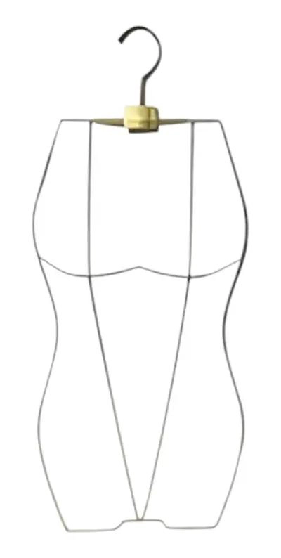 EXHIBIDOR COLGADOR DE TORSO METAL DORADO PARA ROPA DE DAMA - 1