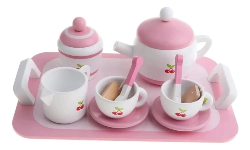 JUEGO DE TAZAS DE TE  DE MADERA PARA NIÑOS - 3