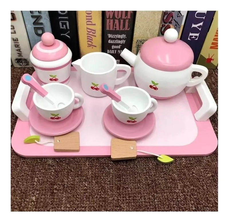 JUEGO DE TAZAS DE TE  DE MADERA PARA NIÑOS - 8