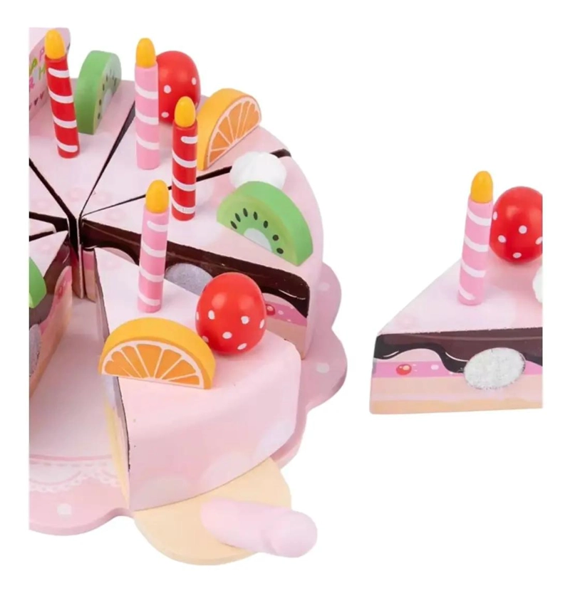 TORTA DE CUMPLEAÑOS DE MADERA CON VELCRO PARA NIÑOS - 3
