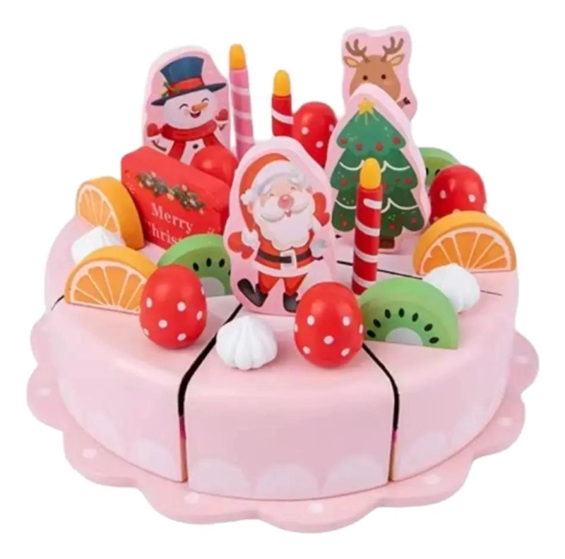 TORTA DE CUMPLEAÑOS DE MADERA CON VELCRO PARA NIÑOS - 5