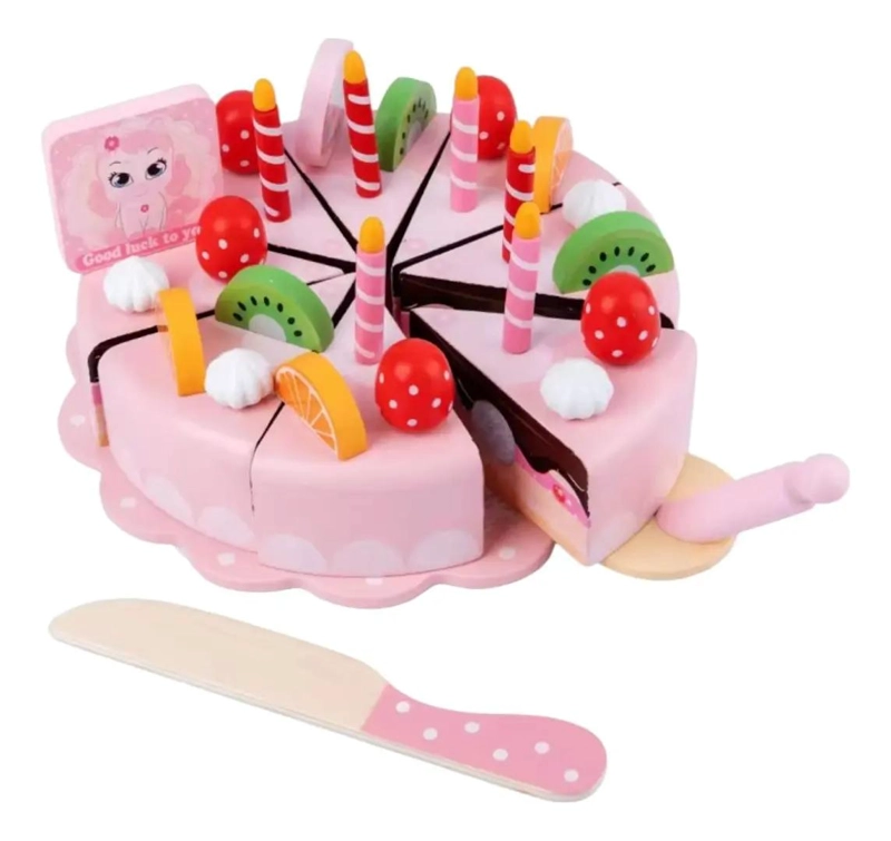 TORTA DE CUMPLEAÑOS DE MADERA CON VELCRO PARA NIÑOS - 7