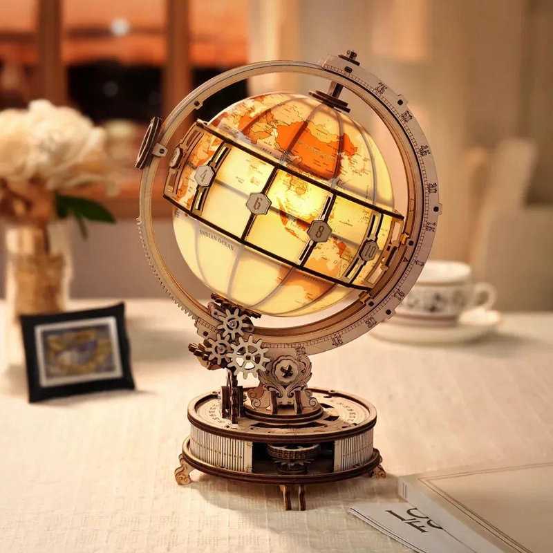 PUZZLE 3D GLOBO LUMINOSO CON LAMPARA ELEGANTE - 2