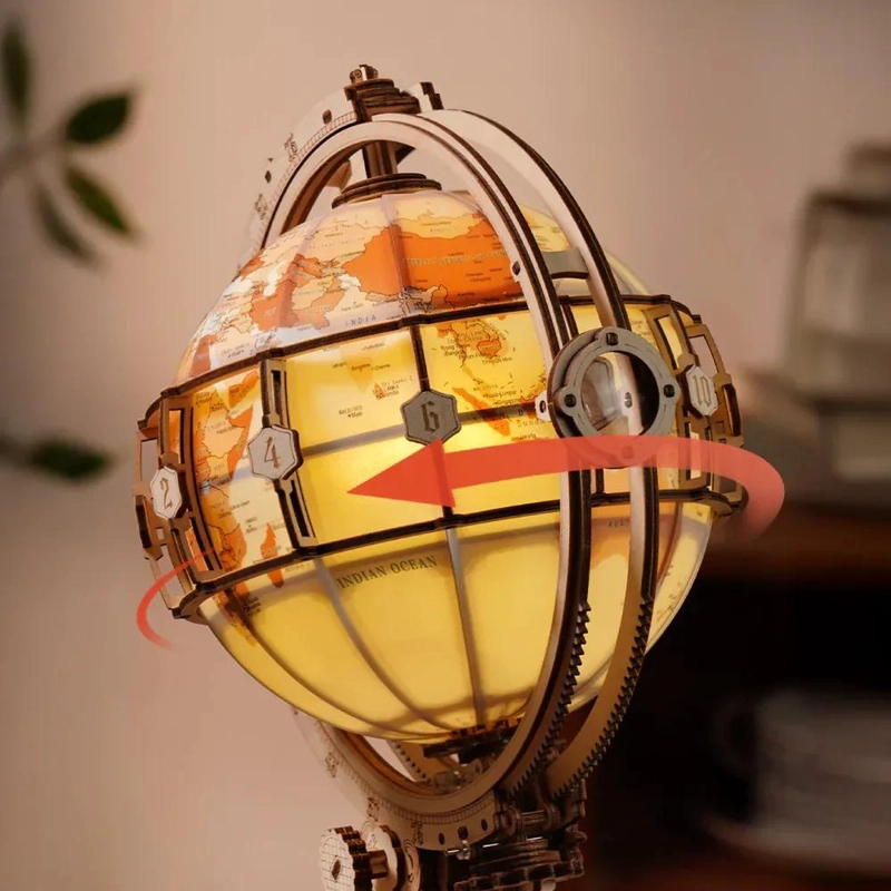 PUZZLE 3D GLOBO LUMINOSO CON LAMPARA ELEGANTE - 3