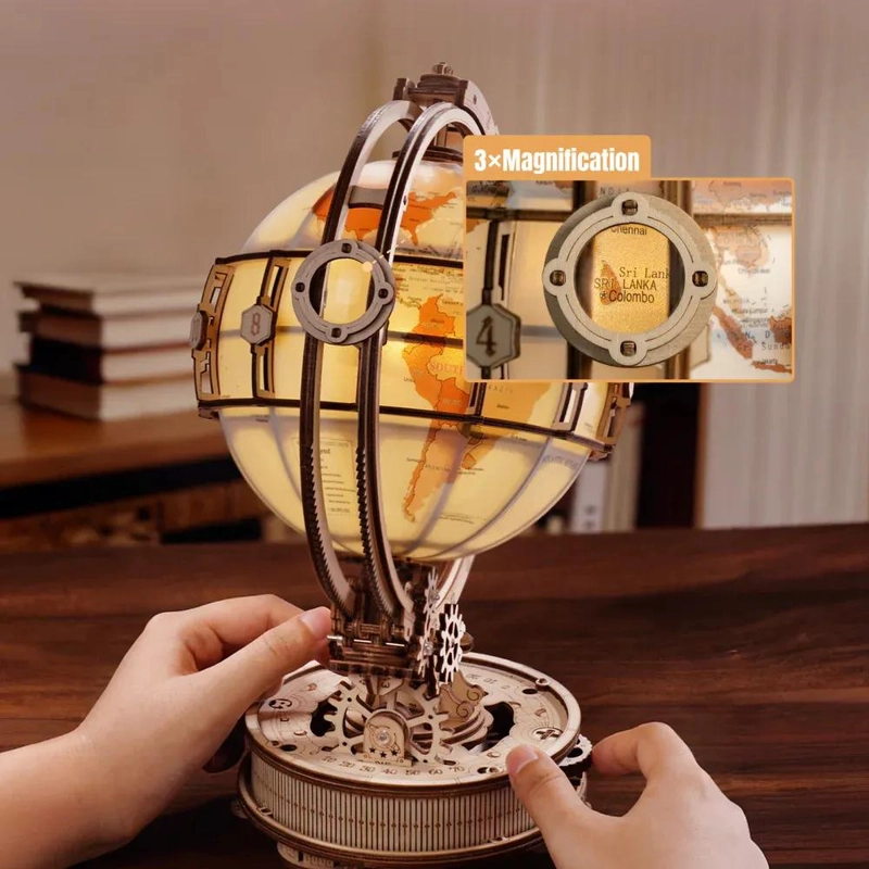 PUZZLE 3D GLOBO LUMINOSO CON LAMPARA ELEGANTE - 4
