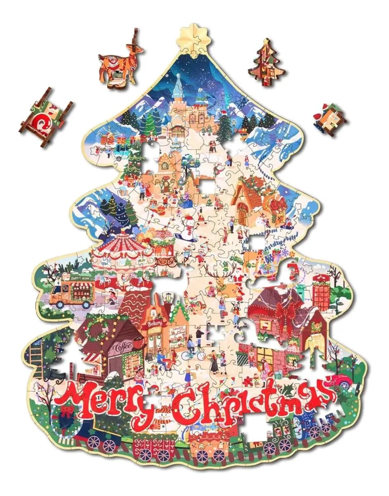 ROMPECABEZAS DE MADERA PUEBLO NAVIDEÑO 200 PIEZAS - 3