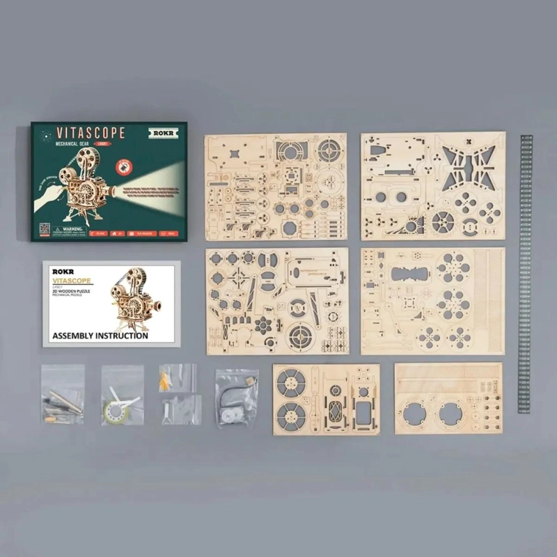 PUZZLE 3D PROYECTOR DE CINE VINTAGE EN MADERA - 4