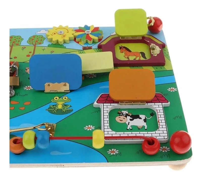 TABLERO SENSORIAL DIDACTICO DE MADERA PARA APRENDIZAJE - 6