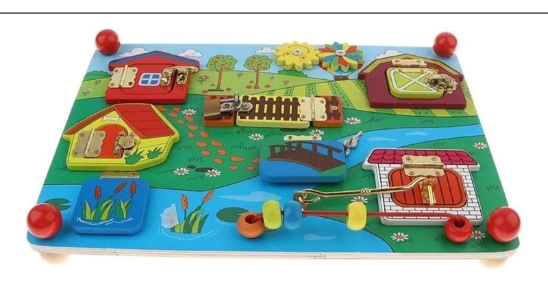 TABLERO SENSORIAL DIDACTICO DE MADERA PARA APRENDIZAJE - 7