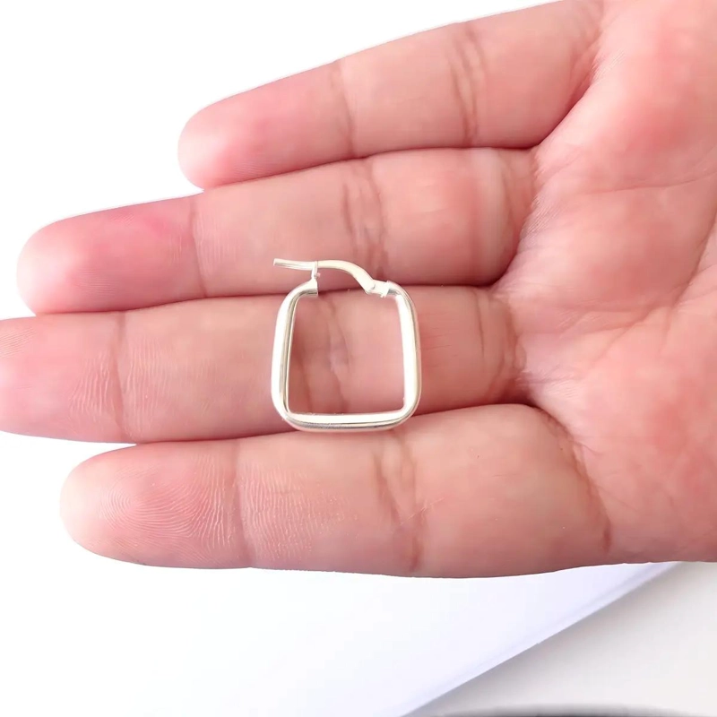 AROS GEOME TRICOS DE PLATA 925 PARA MUJER CON PRESENTACION - 3