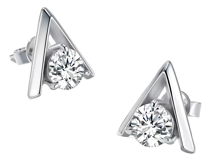 AROS DE LUZ CON MOISSANITA EN PLATA 925 BAÑO ORO 18K - 1