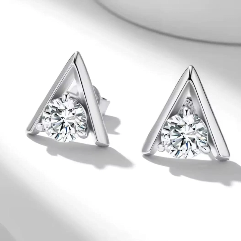 AROS DE LUZ CON MOISSANITA EN PLATA 925 BAÑO ORO 18K - 4