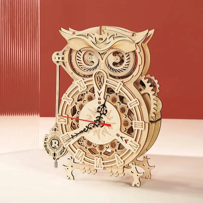 PUZZLE RELOJ DE MADERA EN FORMA DE BUHO PARA ARMAR - 5