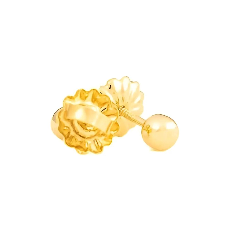 AROS BOLITA DE ORO 18K PARA MUJERES Y NIÑAS - 4