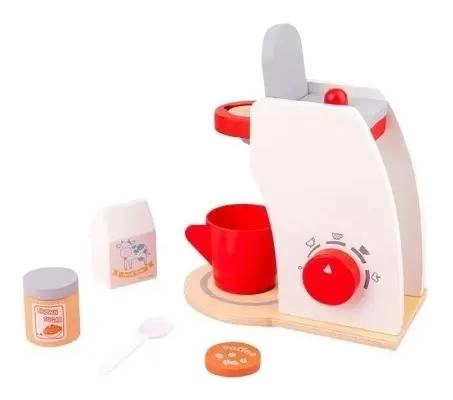 SET DE JUEGO DIDACTICO DE MADERA CON CAFETERA BATIDORA Y TOSTADORA - 1